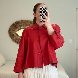 Red leather jacket